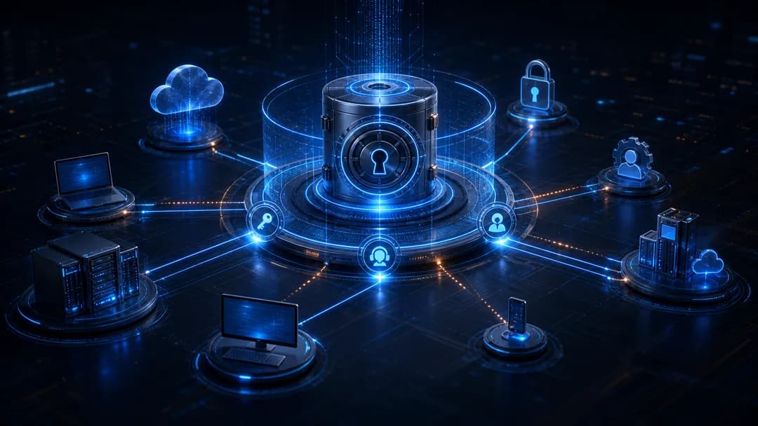 Privileged access vault protecting administrative access, secrets, service accounts, and machine identities